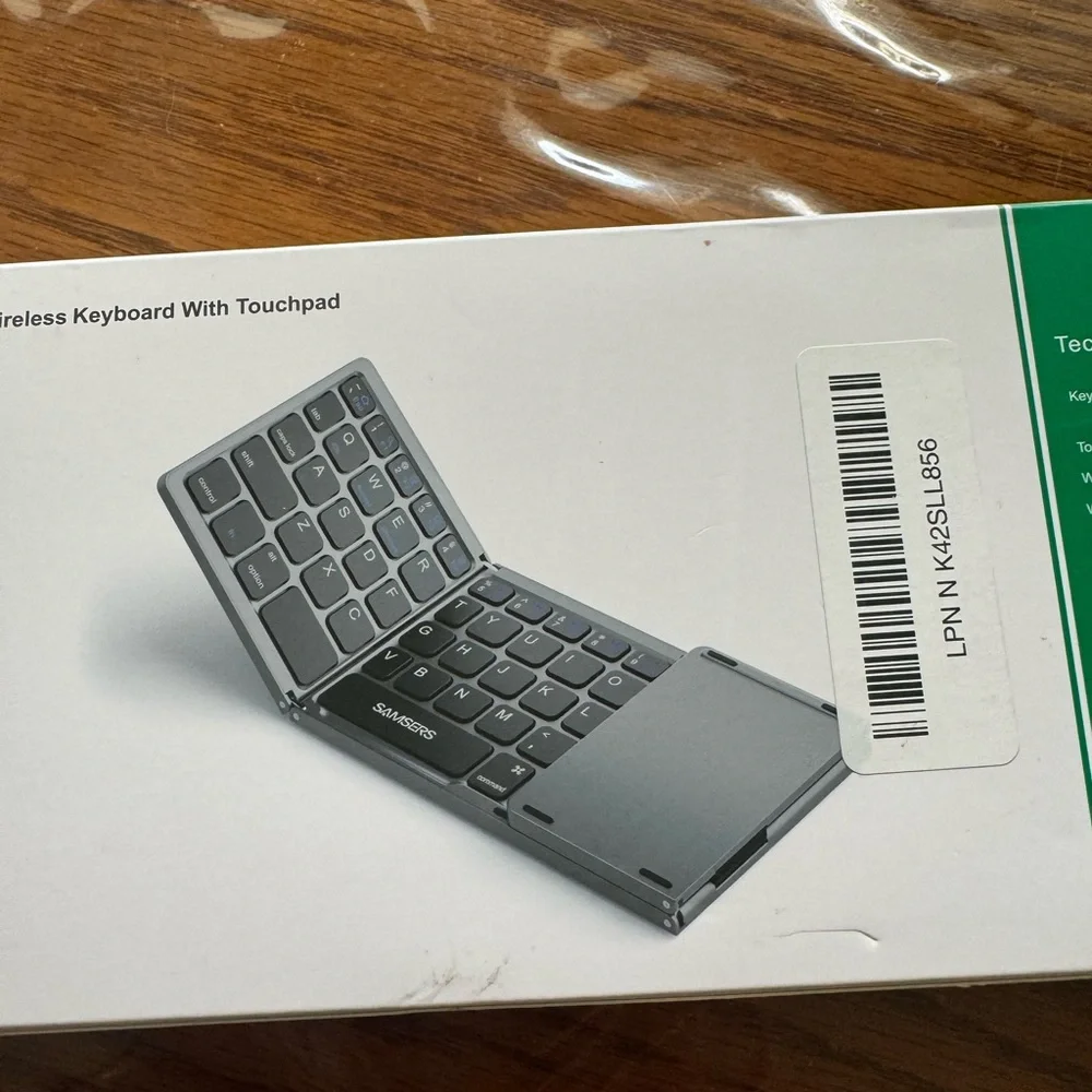 Foldable Bluetooth Keyboard, Folding Portable Wireless Keyboard with Touchpad
